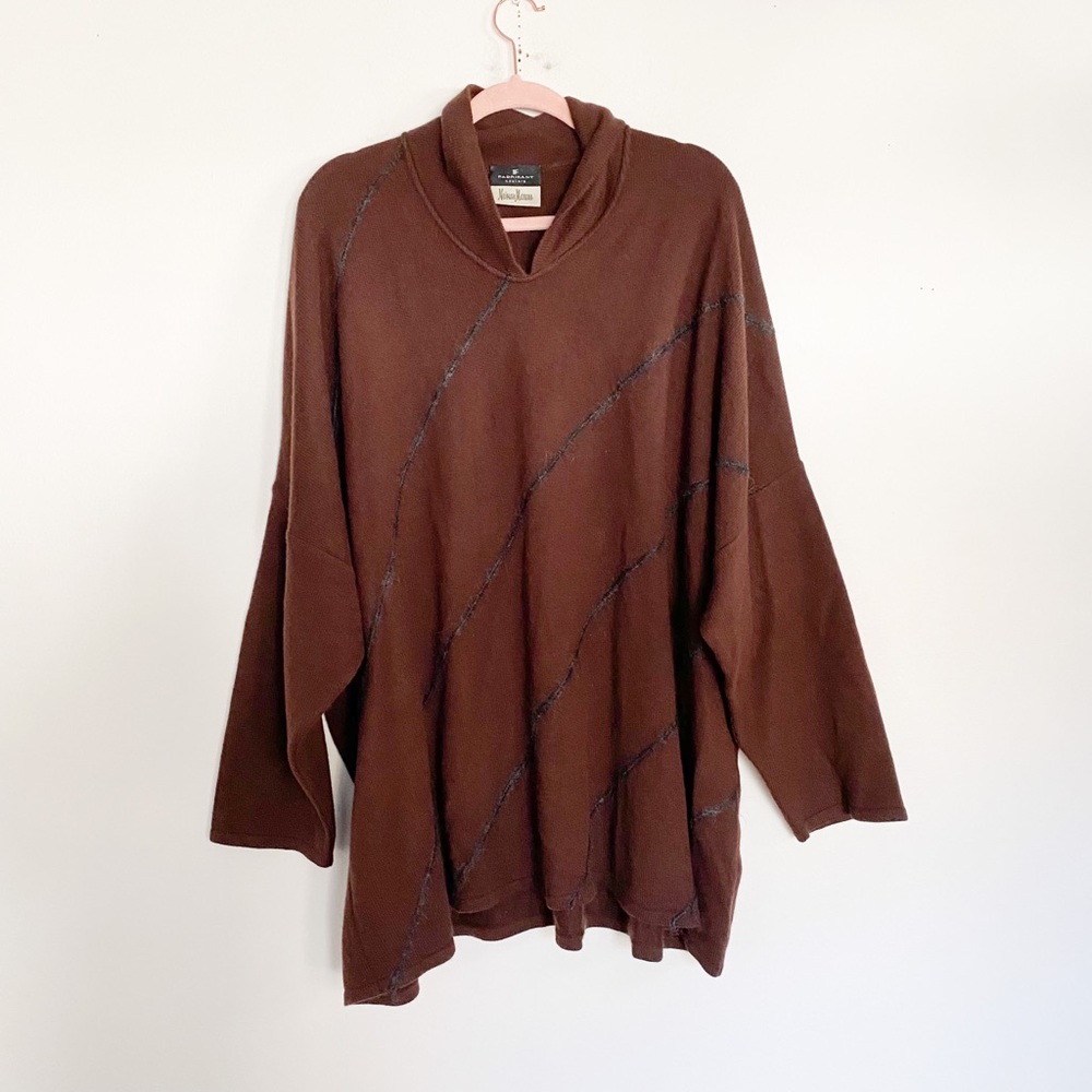 Vintage Fabrikant Couture Neiman Marcus Cashmere Pullover sweater collar poncho